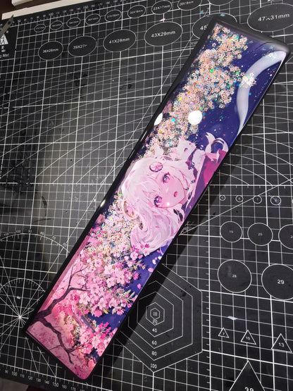 Sakura Tree Under Beautiful Girl Theme, Dynamic Sand Keyboard Palm Rest, Keyboard Peripheral Accessories