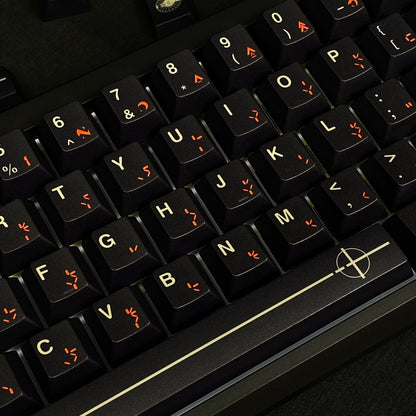 The Predator theme design replaces keycaps, PBT material material personalized keycap set, Anime movie keycap set, compatible with 61/64/68/75/84/87/104 mechanical keyboard replacement keycap
