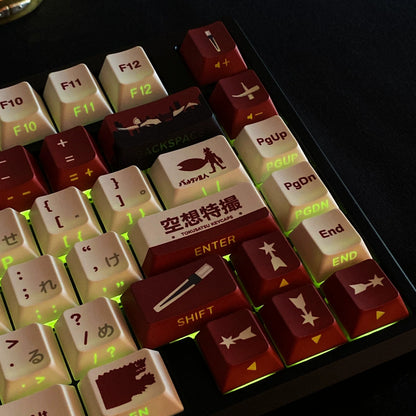 Ultraman series, first generation Ultraman themed personalized keycap set, available in red/black, PBT material original factory highly personalized keycap set, anime and game themed keycaps, suitable for 61/64/68/75/84/87/104 key mechanical keyboards.