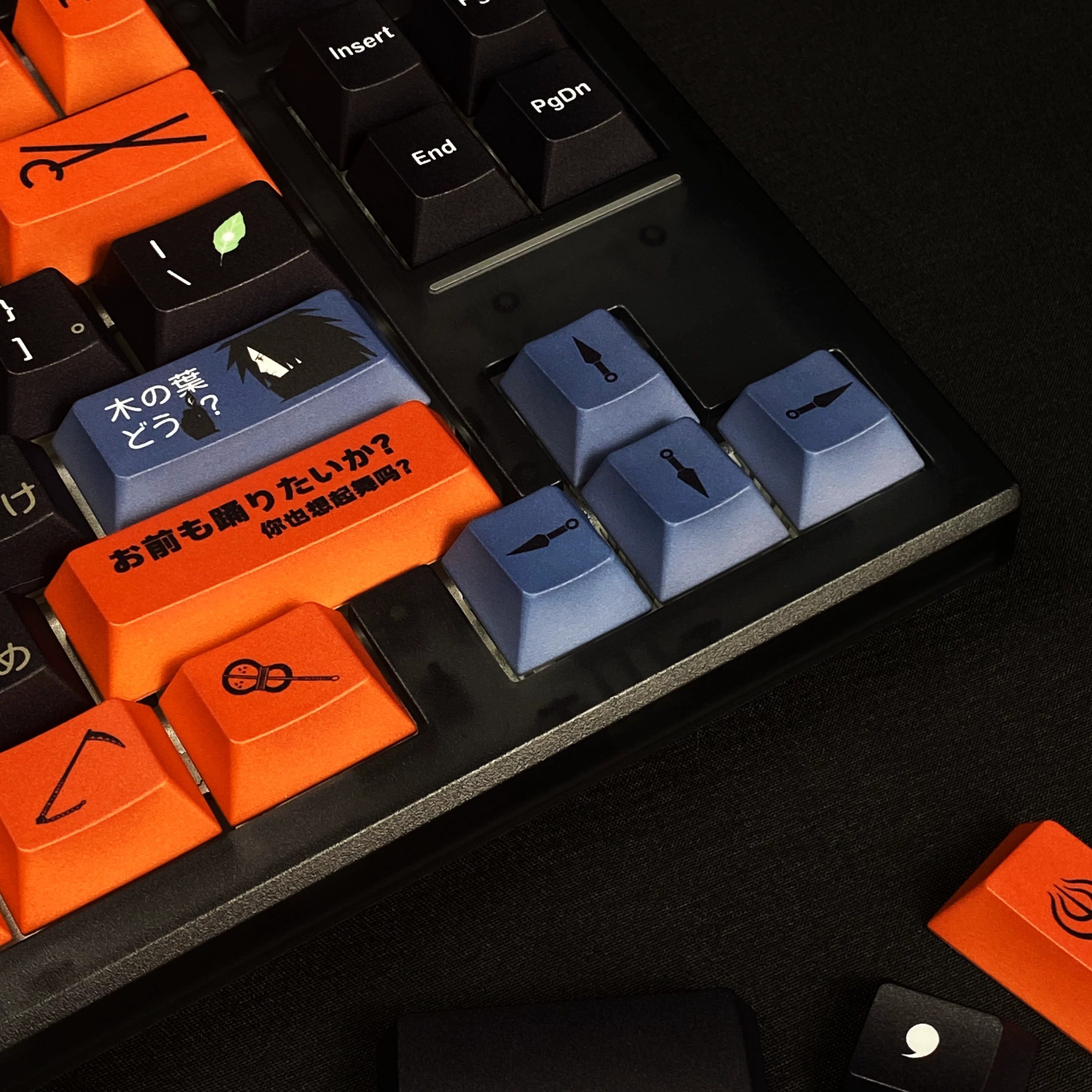 Naruto series, Uchiha Madara theme, PBT material material personalized keycap set, anime and games cultural creative decoration keycap set, compatible with 61/64/68/75/84/87/104 mechanical keyboard replacement keycap