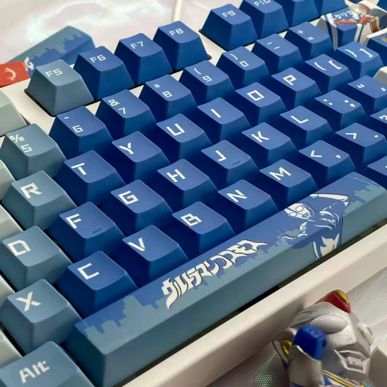 Ultraman series, Ultraman Cosmos themed personalized keycap set, PBT material original factory highly personalized keycap set, anime and game themed keycaps, suitable for 61/64/68/75/84/87/104 key mechanical keyboards.