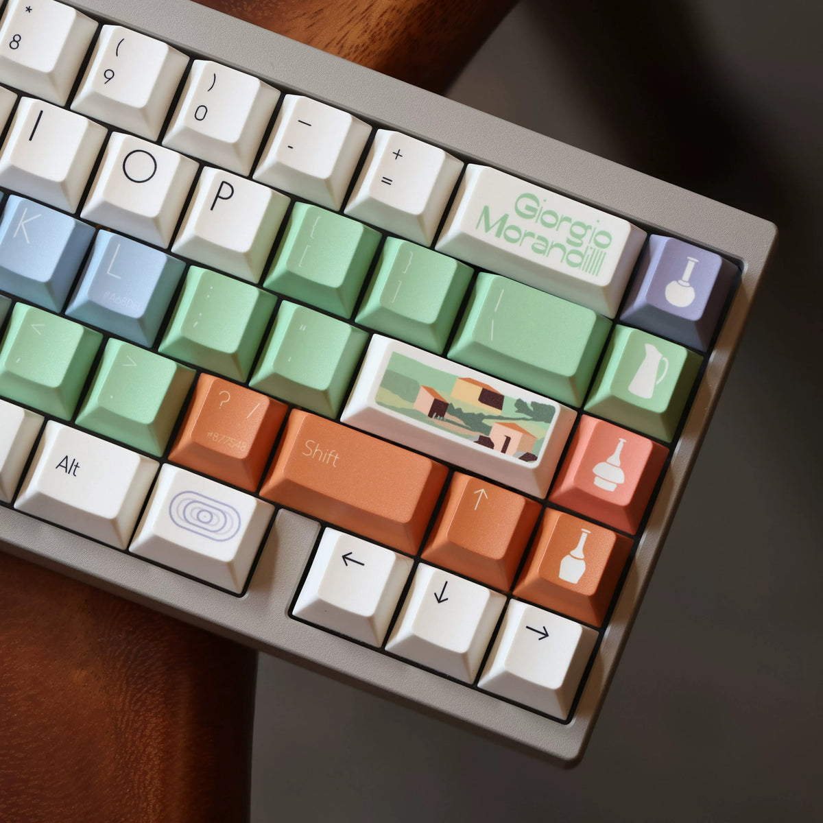 Morandi color scheme, PBT material Mechanical Keyboard Replacement Keycap Set, Compatible with 61/64/68/75/84/87/104 Key Mechanical Keyboard Keycap Set