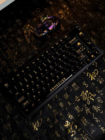 Pixel game theme original design retro arcade game personalized keycap set metal keycap glossy black electroplating, electroplating coating compatible with ROG Extreme ASUS estore/Angry Miao/Razer