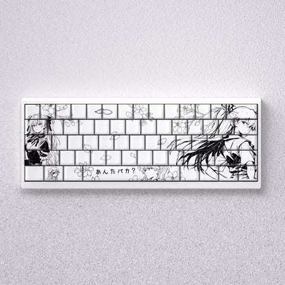 EVA series, Asuka theme, original high PBT material compatible with MX switch mechanical keyboard, anime game theme set keycaps, mechanical keyboard replacement keycap set
