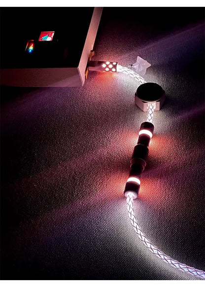 Single crystal copper whole line luminous aviation plug pink white data cable USB-TYPEC keyboard custom cable