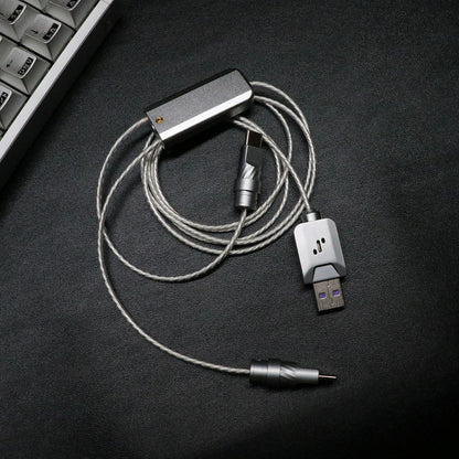 Fine silver flexible wire aviation plug wire, keyboard cable 8K keyboard custom data cable, Handmade data cable for mechanical keyboard, customized keyboard cable