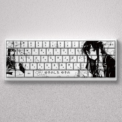 SNAFU series, Yukinoshita Yukino theme, original high PBT material compatible MX switch mechanical keyboard, anime game theme set keycaps, mechanical keyboard replacement keycap set