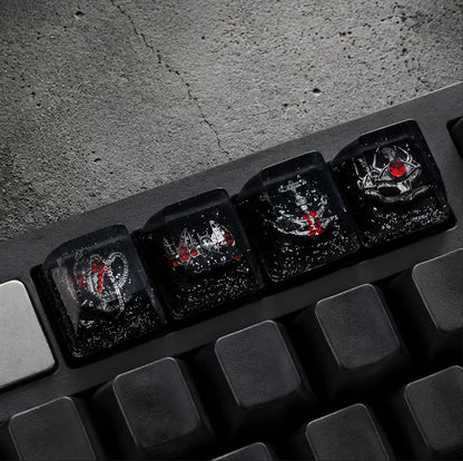 Dark themed design, Medieval Gothic style，crystal resin personalized keycaps, artisankeycaps， Mechanical keyboard decorative keycaps