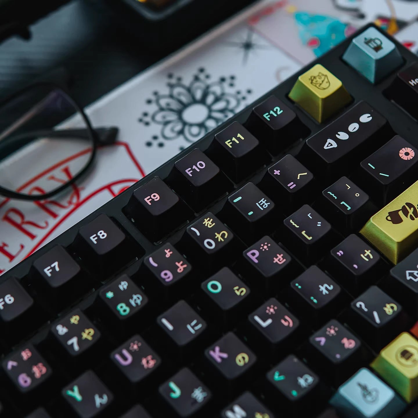 Afternoon Tea Series Keyboard Keycap Set, PBT Material Metallic Paint Texture, Mechanical Keyboard Decorative Keycap Set