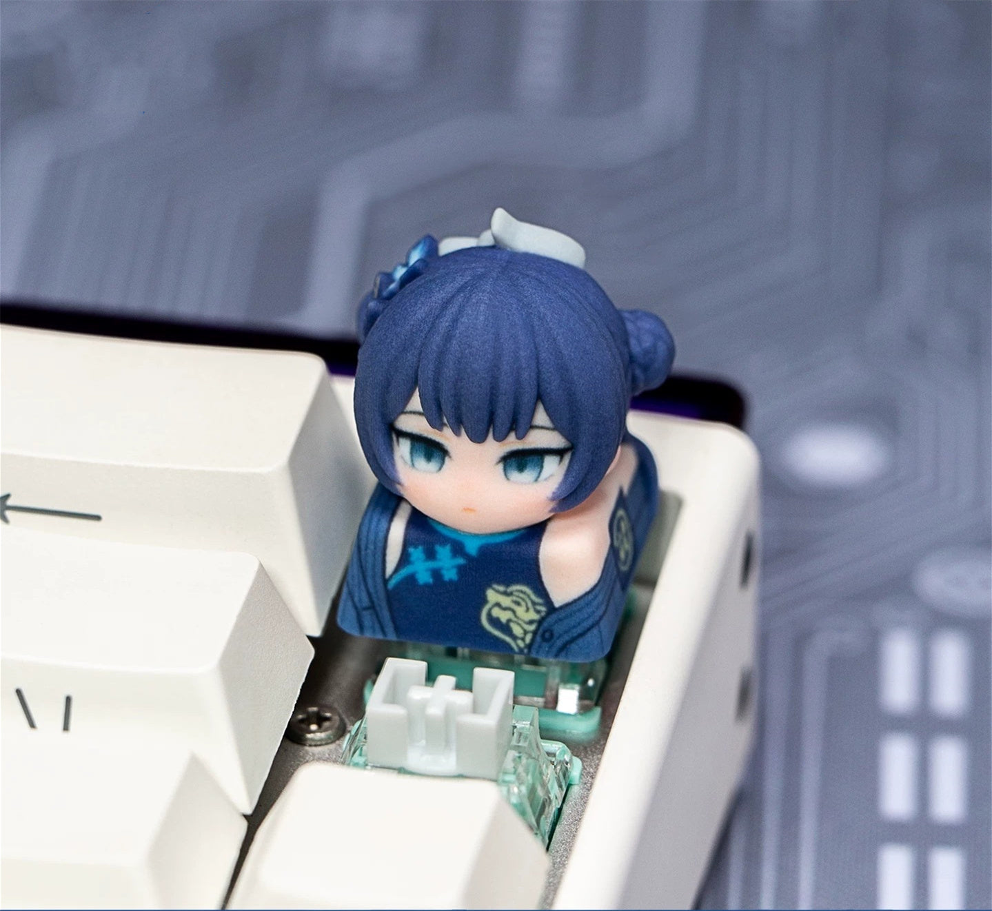 Blue Archive The Animation series, doujin character half body design multi-color resin personalized keycaps, anime game culture peripheral products keyboard decoration keycaps