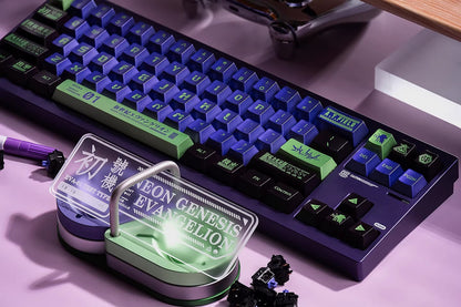 EVA series, mecha themed design, PBT metallic paint material personalized keycap set, anime and game creative design decoration set keycaps