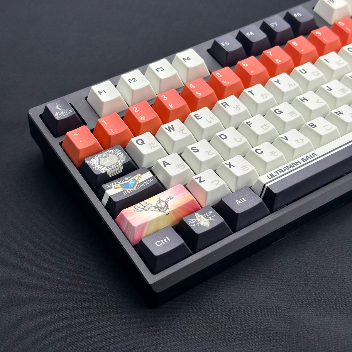 Ultraman Gaia PBT material personalized key cap set, animation game culture creative decoration key cap set, compatible with 61/64/68/75/84/87/104 key mechanical keyboard