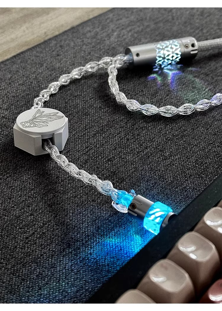 Independent induction magnetic switch light, one to two dual Type-C, 8k gaming cable, keyboard customization, manual data cable