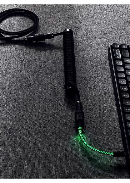 Hand customized three-stage illuminated aviation plug data cable, mechanical keyboard cable supporting magnetic axis keyboard
