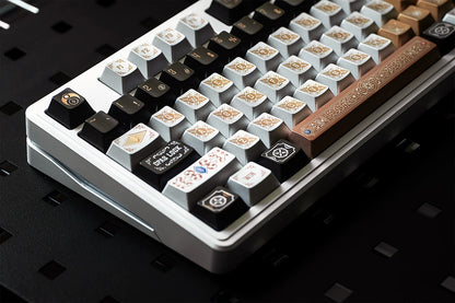 Metallic paint texture gilded design art keycaps, custom set personalized keycap series，PBT material, Original factory height, compatible with 61/64/68/75/84/87/104 mechanical keyboard keycap set