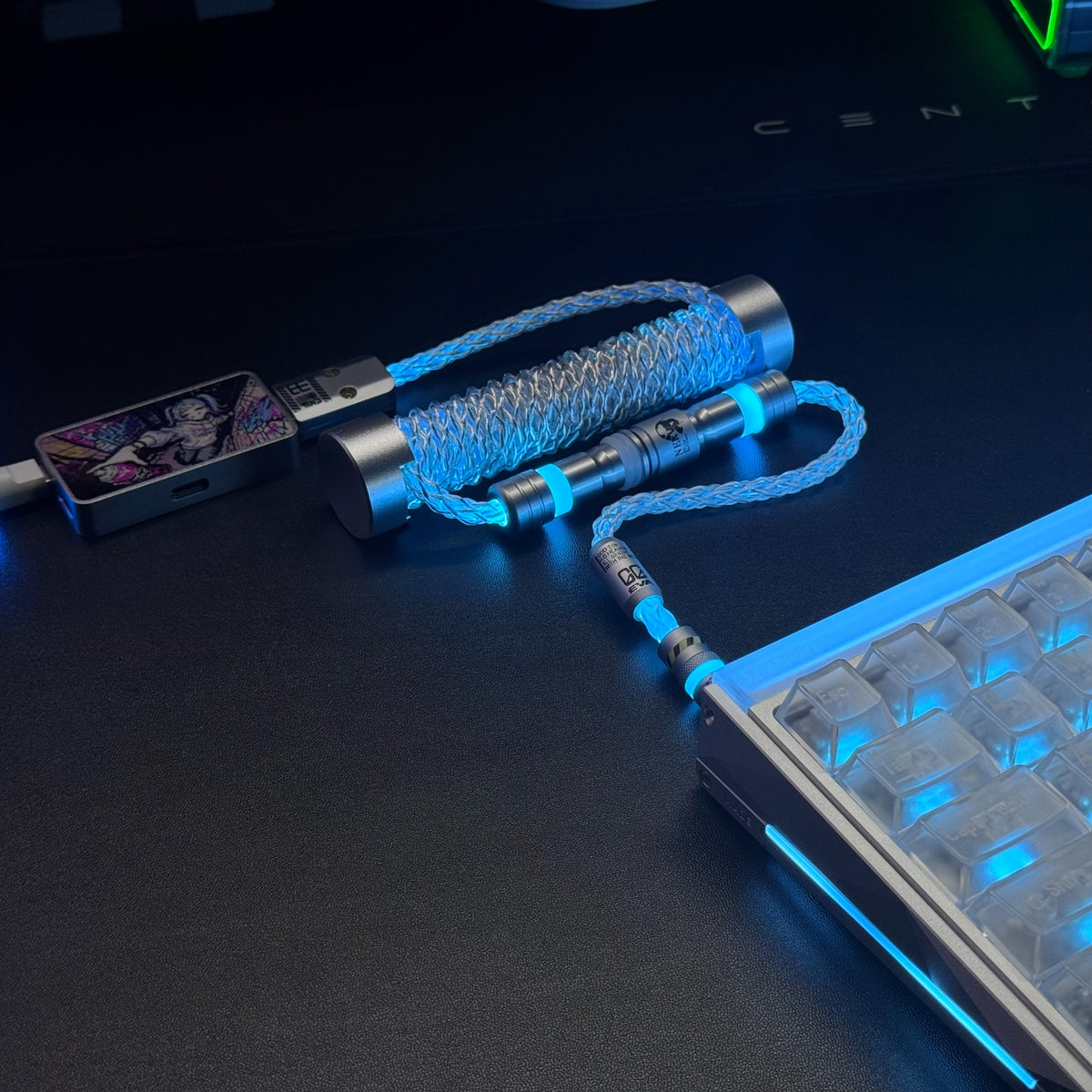 Customized manual data cable for mechanical keyboard with EVA theme design, Type-C TO USB-A Mechanical keyboard manual customization data cable