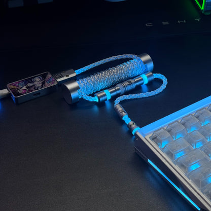 Customized manual data cable for mechanical keyboard with EVA theme design, Type-C TO USB-A Mechanical keyboard manual customization data cable