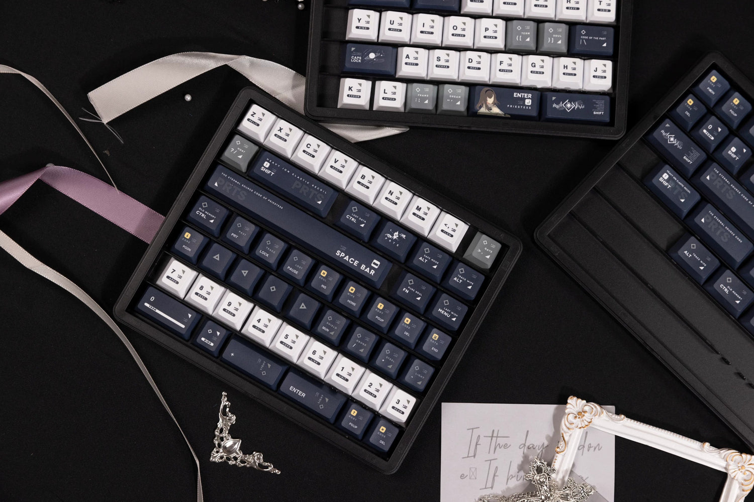 Arknights series,Priestess theme, custom set personalized keycap series, PBT material, compatible with 61/64/68/75/84/87/104  mechanical keyboard keycap set