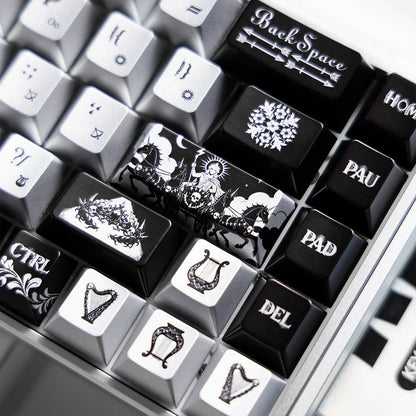 Apollo Sun God Theme theme design, custom set personalized keycap series，PBT material, Original factory height, compatible with 61/64/68/75/84/87/104 mechanical keyboard keycap set