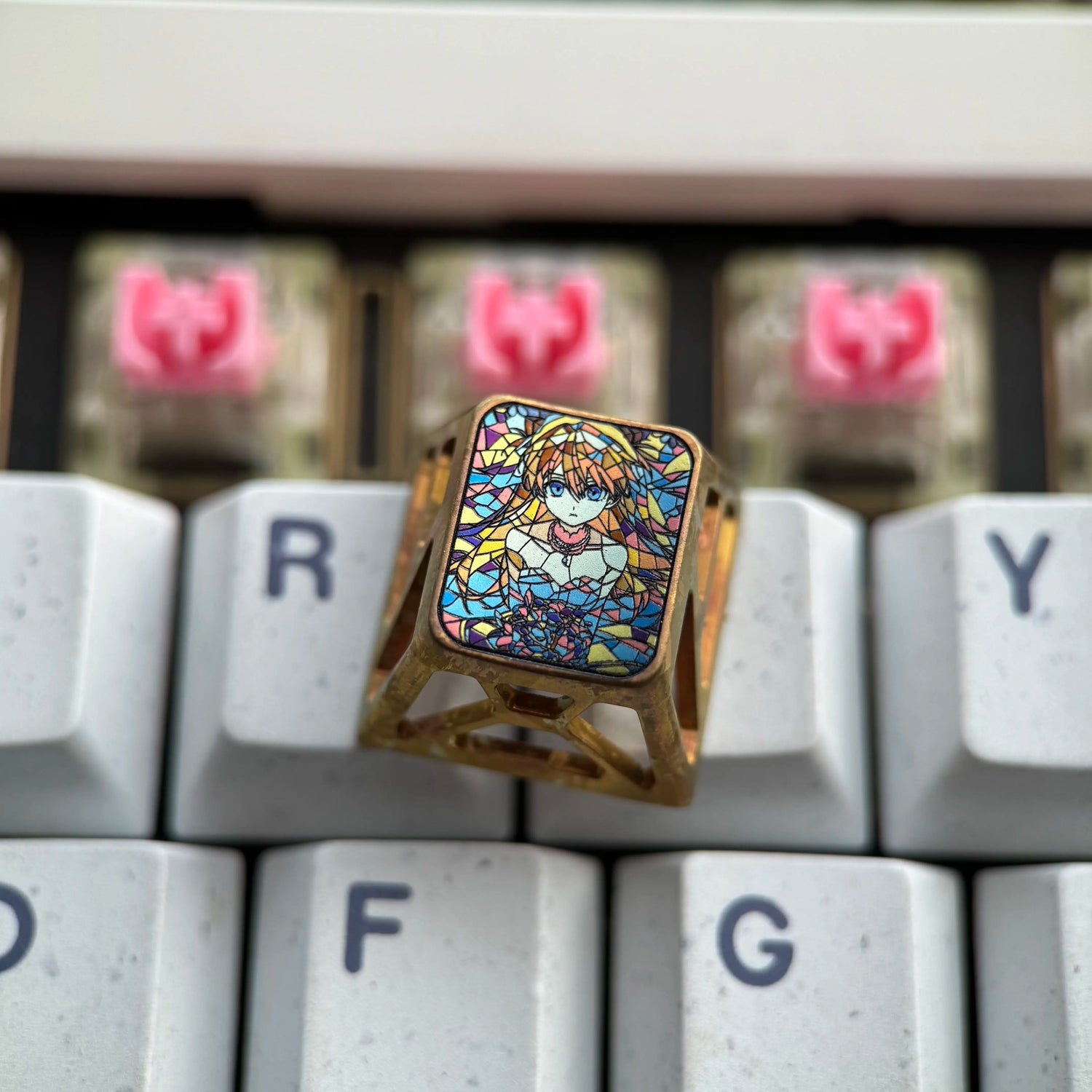 Titanium alloy 1U hollow titanium alloy personalized keycap collection, customizable, anime and game culture creative personalized keycaps. Mechanical keyboard decorative keycaps