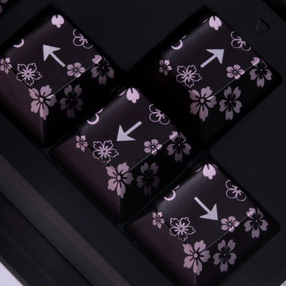 Spring and Jingming Black Theme Theme, Keycap Set PBT Metallic Texture personalized keycap set, , compatible with 61/64/68/75/84/87/104 mechanical keyboard
