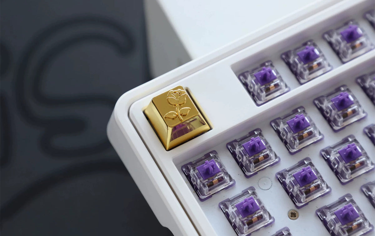 Metal Rose Keycaps, The Bridge of Madison County Metal Personalized Keycaps Original High Zinc Alloy Machine Metal Creative Decorative Keycaps