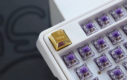 Metal Rose Keycaps, The Bridge of Madison County Metal Personalized Keycaps Original High Zinc Alloy Machine Metal Creative Decorative Keycaps