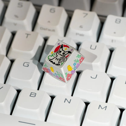 Pok é mon series, Mimikyu themed design, 17 key set, keycaps made of aluminum alloy material CNC integrated precision machining personalized keycaps, mechanical keyboard decorative keycaps
