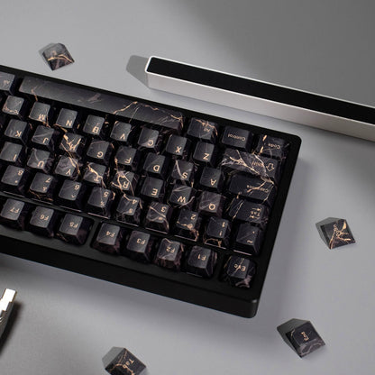 Minimally designed marble patterned keycap set, PBT Material Personalized Keycap Set, Compatible with 61/64/68/75/84/87/104 Key Mechanical Keyboard
