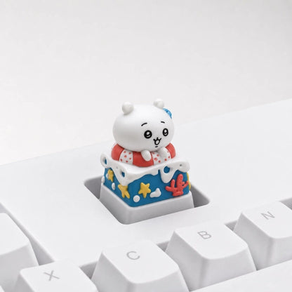 Chiikawa,multi-color resin molding, Handmade resin craftsman keycaps, mechanical keyboard decorative keycaps