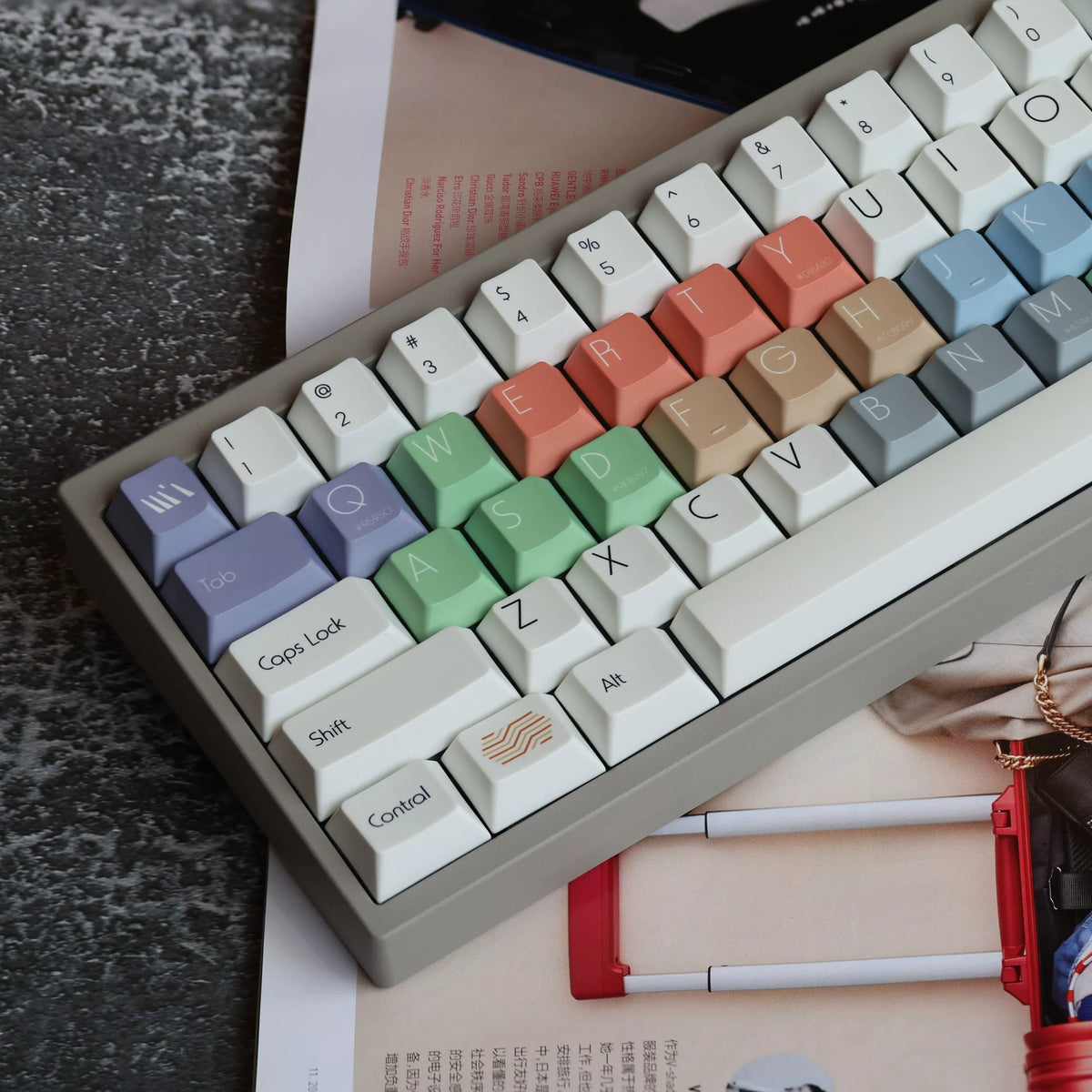 Morandi color scheme, PBT material Mechanical Keyboard Replacement Keycap Set, Compatible with 61/64/68/75/84/87/104 Key Mechanical Keyboard Keycap Set