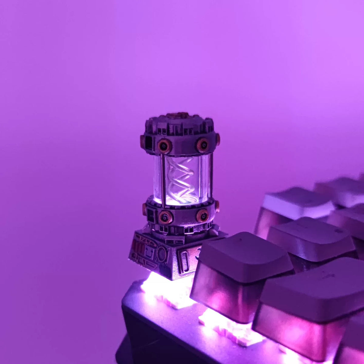 Resident Evil themed resin coated bio gene spiral personalized keycaps, mechanical keyboard decorative keycaps