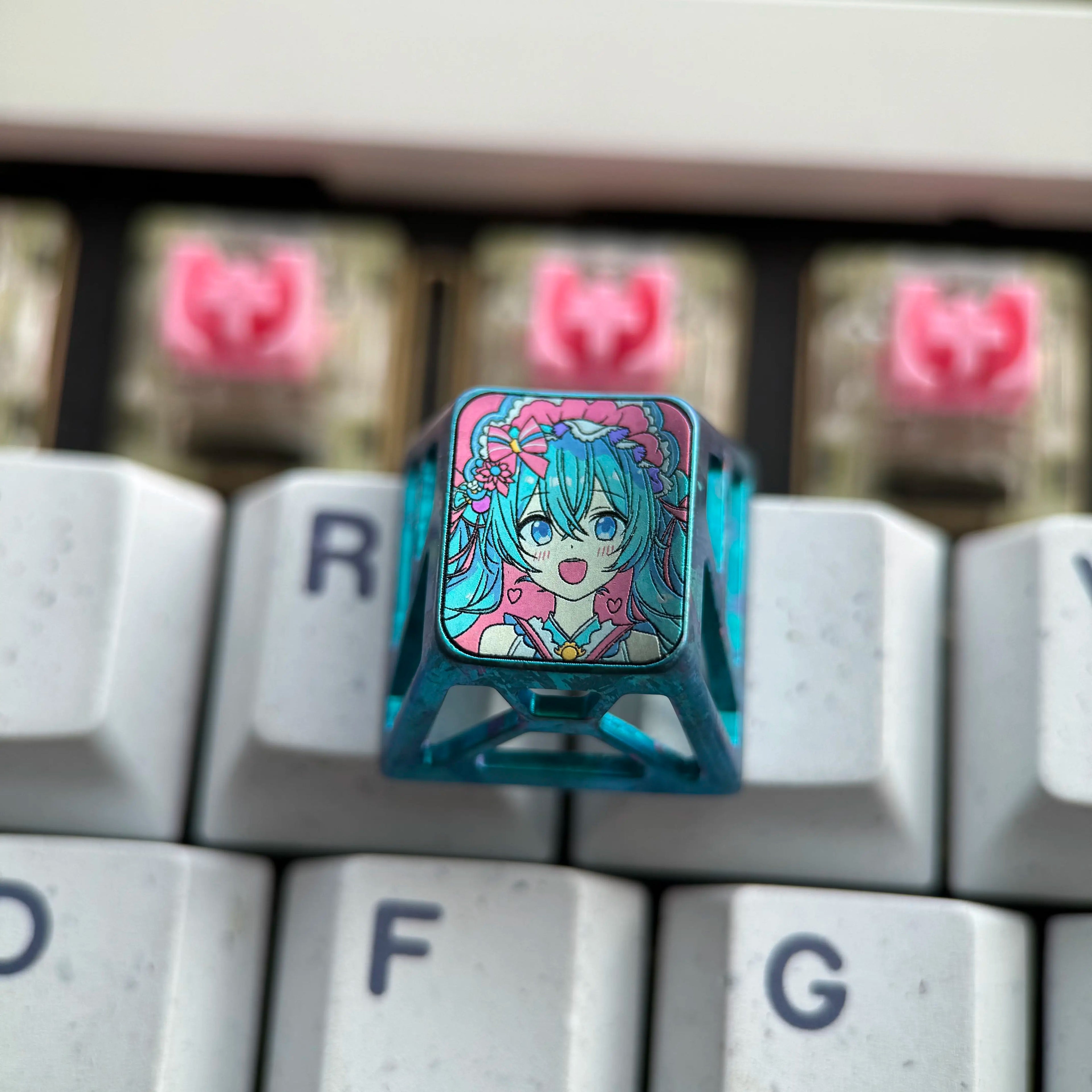 Titanium alloy 1U hollow titanium alloy personalized keycap collection, customizable, anime and game culture creative personalized keycaps. Mechanical keyboard decorative keycaps