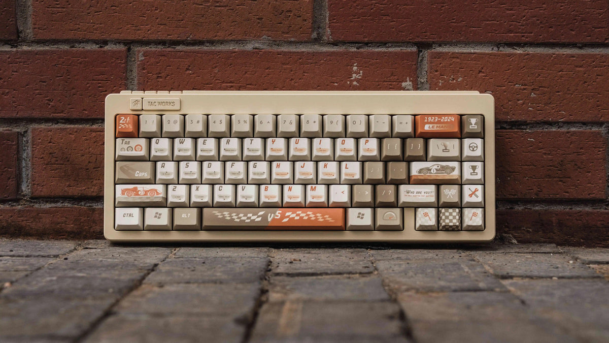 24 HEURES DU MANS Theme PBT Material, Chuangqi Racing, Car Rally Creative Keycaps, Mechanical Keyboard Replacement Keycap Set, suitable for 61/64/68/75/84/87/104 Key Mechanical Keyboard