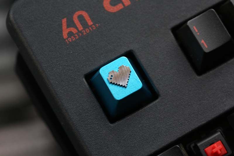 love ❤ Pixel style, metal CNC, aluminum alloy creative decorative keycaps