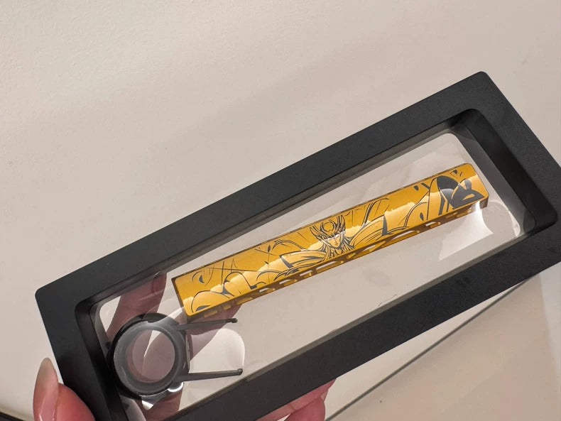 Saint Seiya, Golden Saint Seiya Virgo, Virgo Shaka 6.25U Spacebar Metal Personalized Keycaps, Metal Keycaps, Anime and Game Culture Creative Keycaps, Mechanical Keyboard Decorative Keycaps