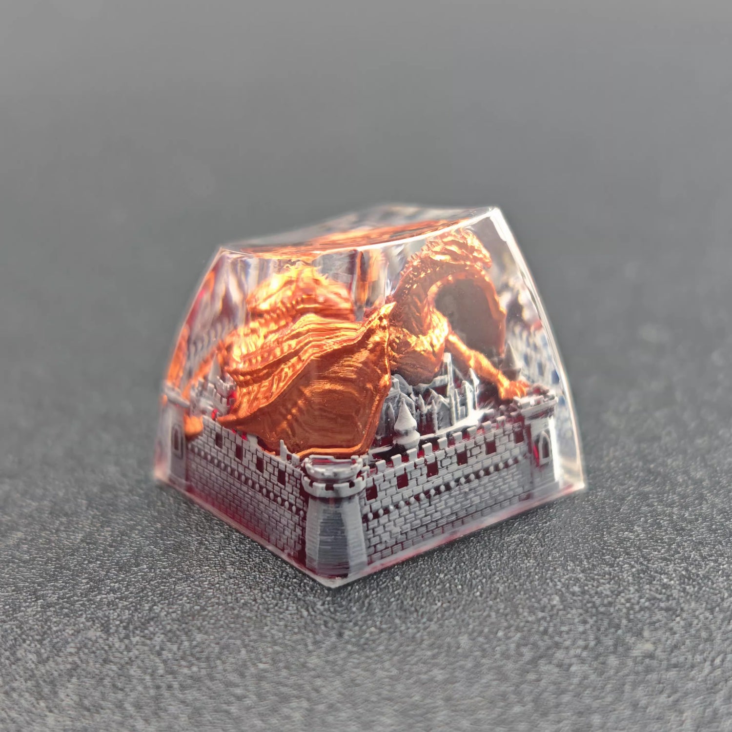 Game of Thrones, Dragon Castle Theme Design, 1 U crystal resin molding, mythological creative custom resin craftsman handmade decorative keycaps