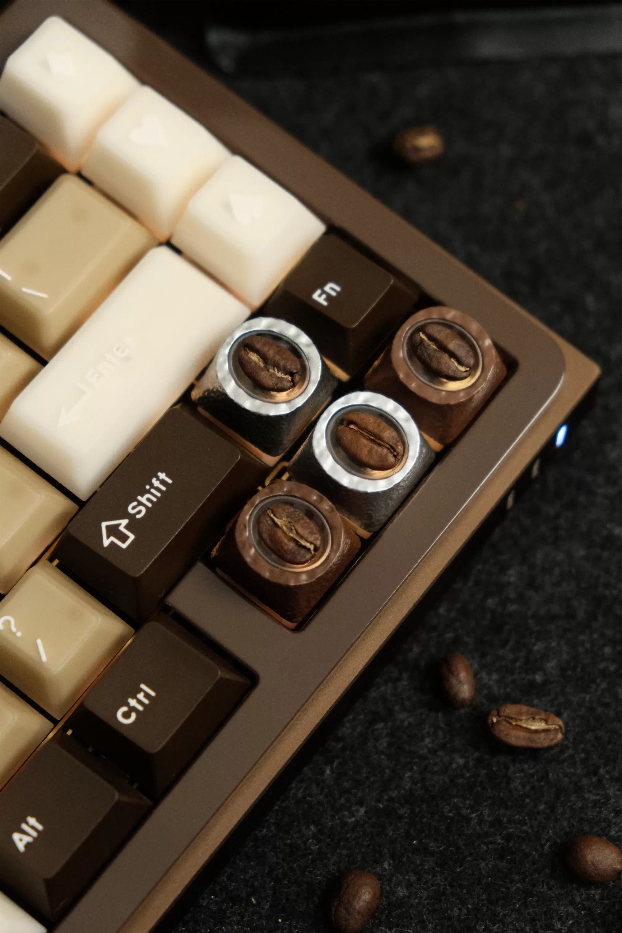Resin coffee beans, coated with transparent resin coffee beans, creative and personalized keycaps, mechanical keyboard decorative art keycaps