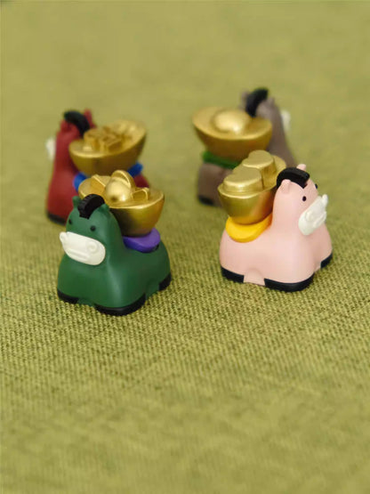 Chinese New Year, Year of the Horse, auspicious symbolism. Small horse shaped painted personalized keycaps, keyboard decorated keycaps