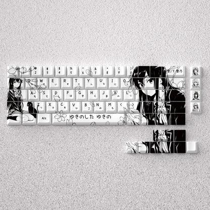 SNAFU series, Yukinoshita Yukino theme, original high PBT material compatible MX switch mechanical keyboard, anime game theme set keycaps, mechanical keyboard replacement keycap set