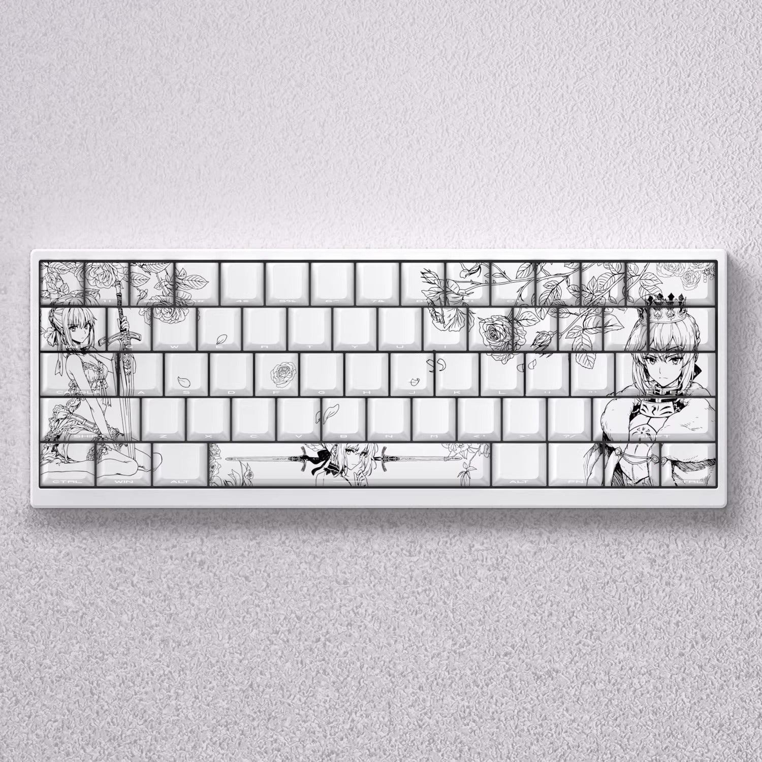 Fate/stay night series, Altria Pendragon/saber theme, original high PBT material compatible MX switch mechanical keyboard, anime and game theme keycap set, mechanical keyboard replacement keycap set