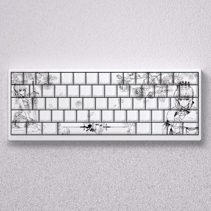 Fate/stay night series, Altria Pendragon/saber theme, original high PBT material compatible MX switch mechanical keyboard, anime and game theme keycap set, mechanical keyboard replacement keycap set