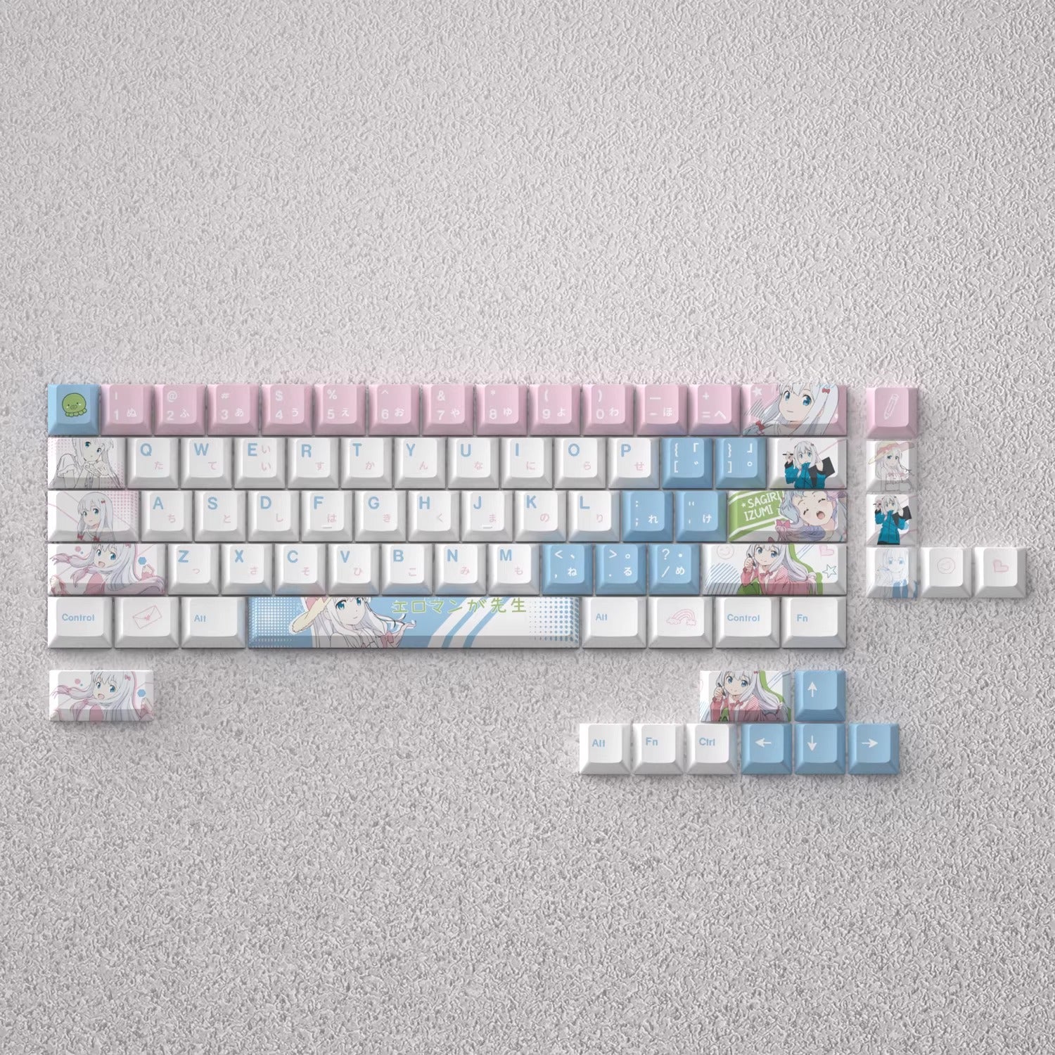Eromanga Sensei series, Izumi Sagiri theme, original high PBT material compatible MX switch mechanical keyboard, anime game theme set keycaps, mechanical keyboard replacement keycap set