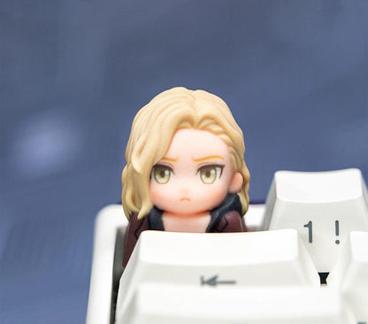 Resident Evil series, doujin character half body design multi-color resin personalized keycaps, anime game culture peripheral products keyboard decoration keycaps