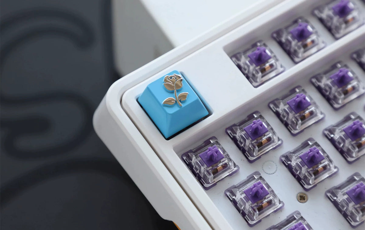 Metal Rose Keycaps, The Bridge of Madison County Metal Personalized Keycaps Original High Zinc Alloy Machine Metal Creative Decorative Keycaps