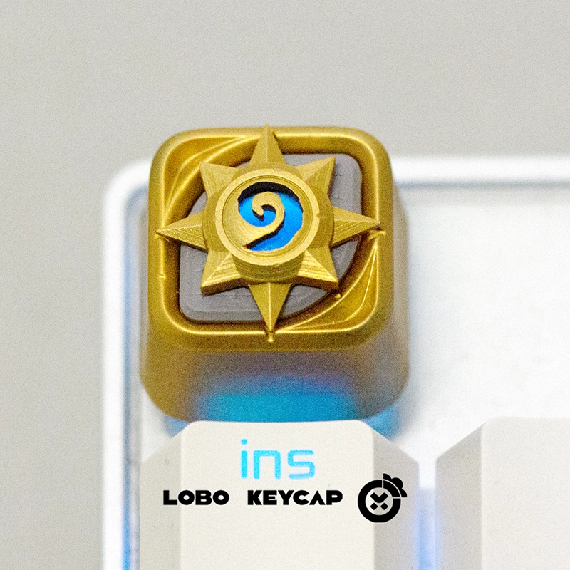 HearthStone logo multi-color resin molded personalized keycaps, mechanical keyboard resin craftsman decorative keycaps