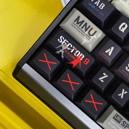 District 9, PBT material personalized keycap set, anime， movie keycap culture peripheral mechanical keyboard decoration keycaps， Compatible with 61/64/68/75/84/87/104 key mechanical keyboard keycap set