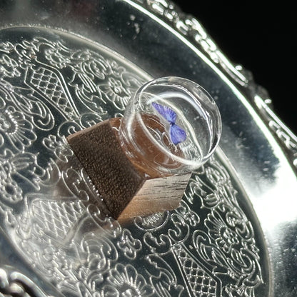 Butterfly specimen crystal ball shape, wooden base, personalized keycap, mechanical keyboard art decoration keycap