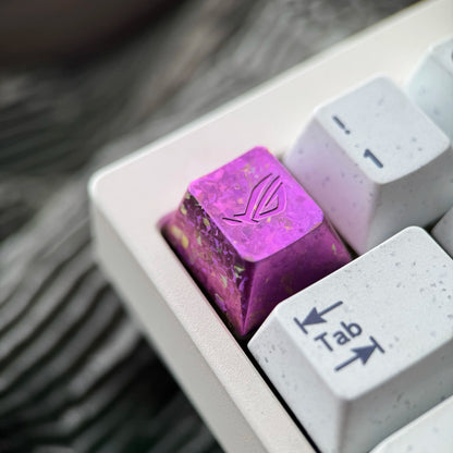 ROG (Republic of Gamers) logo, 1U titanium alloy ice crystal patterned personalized keycap, computer peripheral mechanical keyboard decorative keycap