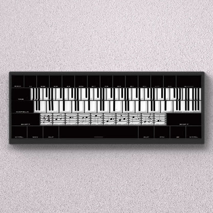 Music staff piano black and white keys, original high PBT material compatible MX switch mechanical keyboard, anime and game theme set keycaps, mechanical keyboard replacement keycap set